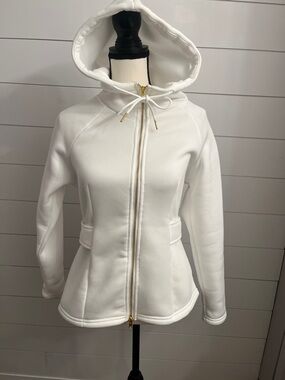 White Hooded Zip Jacket - Women's